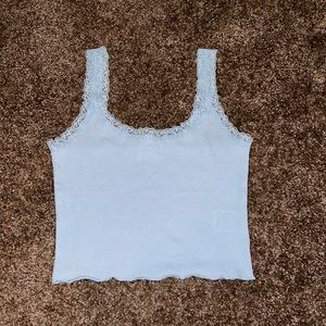 Cotton on light blue lace crop tank